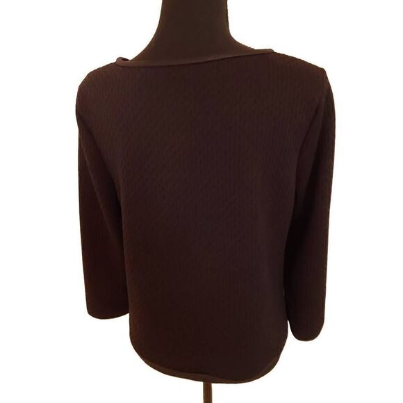 Max Studio Womens Long-Sleeve Scoop Neck Solid Black Top Medium - Picture 4 of 10